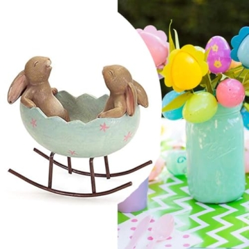 Buy Laughing Bunny Rabbits Rocking in Egg Cradle