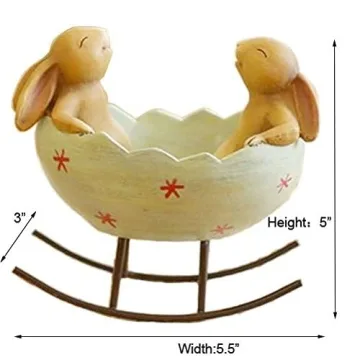 Buy Laughing Bunny Rabbits Rocking in Egg Cradle