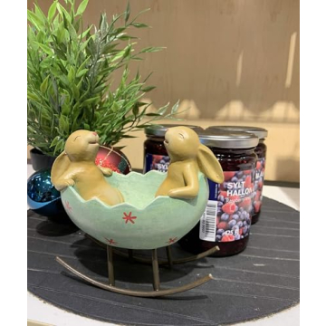 Buy Laughing Bunny Rabbits Rocking in Egg Cradle