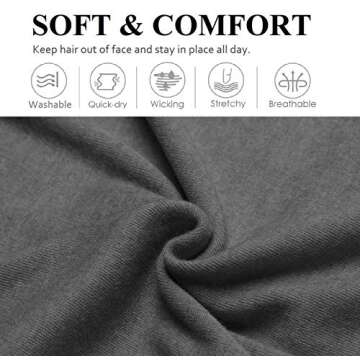 Huachi Women's Headbands Non Slip Fashion Workout Yoga Exercise Headbands for Women's Hair Sweat Wic...