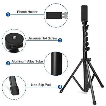 Sosirolo 62'' Cell Phone Tripod, iPhone Tripod Stand & Selfie Stick for Video Recording, Travel Tripod for Gopro Cellphone iPhone/Android Pro MAX