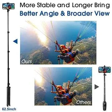 Sosirolo 62'' Cell Phone Tripod, iPhone Tripod Stand & Selfie Stick for Video Recording, Travel Tripod for Gopro Cellphone iPhone/Android Pro MAX