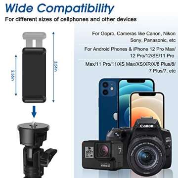 Sosirolo 62'' Cell Phone Tripod, iPhone Tripod Stand & Selfie Stick for Video Recording, Travel Tripod for Gopro Cellphone iPhone/Android Pro MAX