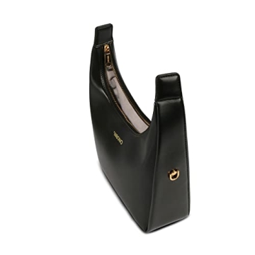 SINBONO Vienna Women's Top Handle Handbag Vegan Leather Shoulder Bag with Crossbody Chain-Black