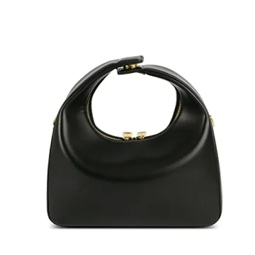 SINBONO Vienna Women's Top Handle Handbag Vegan Leather Shoulder Bag with Crossbody Chain-Black