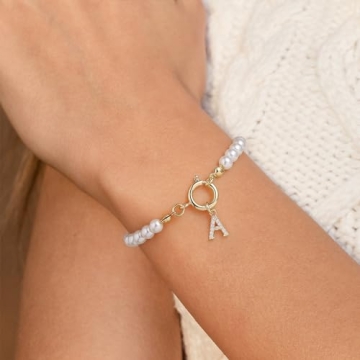 MONOZO Initial Pearl Bracelet - Personalized Elegance Gift