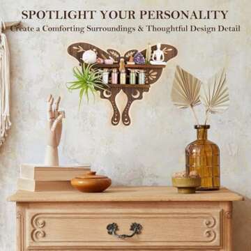 ANROYE Luna Moth Crystal Shelf Display for Wall