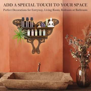 ANROYE Luna Moth Crystal Shelf Display for Wall