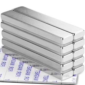 Powerful Neodymium Bar Magnets - N52 Rare-Earth Metal, 33 LB, 60 x 10 x 5 mm, Pack of 10