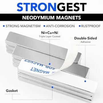 Powerful Neodymium Bar Magnets with 33 LB Strength