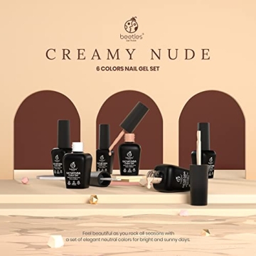 Beetles Gel Nail Polish Set 6 Nude Shades for Manicures