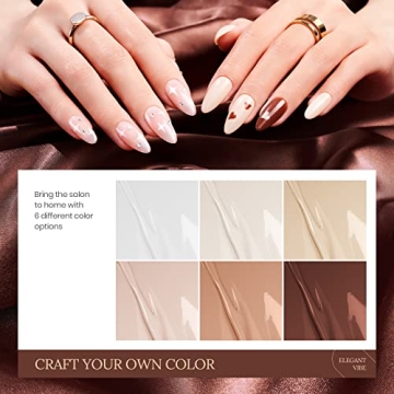Beetles Gel Nail Polish Set 6 Nude Shades for Manicures