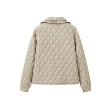 Vimida Women's Quilted Lightweight Jackets Long Sleeve Winter Cropped Cotton Padded Coat Jacket Bow ...