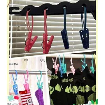 DurReus Windproof Clothes Hanger Clips - 24 Pack