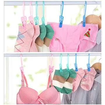 DurReus Windproof Clothes Hanger Clips - 24 Pack