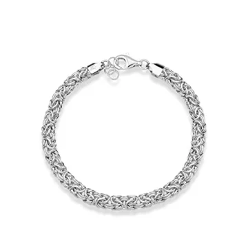 Miabella Italian 925 Sterling Silver Byzantine Bracelet for Women, Handmade in Italy (Length 6.5 Inches (X-Small))