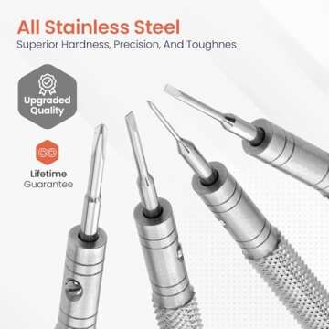 Wrist & Style Professional Screwdriver Kit by W&S for Watches, Glasses and Accessories: (10pc Tool Set) - to Adjust, Remove, Replace and Repair - Stainless Steel Professional - 10 Piece