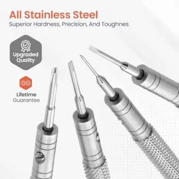 Wrist & Style Professional Screwdriver Kit by W&S for Watches, Glasses and Accessories: (10pc Tool Set) - to Adjust, Remove, Replace and Repair - Stainless Steel Professional - 10 Piece