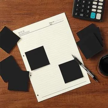 Mr. Pen- Sticky Notes, 3”x3”, 12 Pads, Black Sticky Notes, Sticky Note, Self-Stick Note Pads, Sticky Pads Sticky Notes Aesthetic, Colorful Sticky Notes, Sticky Notes Bulk Sticky Notes