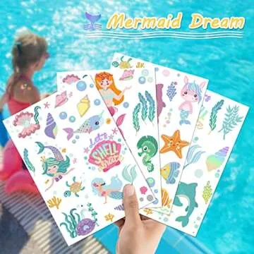 Metallic Mermaid Temporary Tattoos for Kids - 80+ Designs