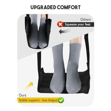 Airplane Foot Rest, Upgraded Anti-Squeeze Foot Hammock for Plane Travel - Relax Your Feet with Bette...