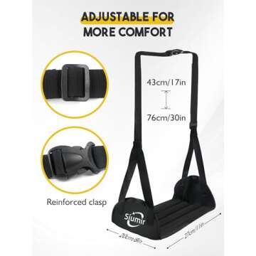 Airplane Foot Rest, Upgraded Anti-Squeeze Foot Hammock for Plane Travel - Relax Your Feet with Better Support, Thickened Foam, Portable Design, and More Comfortable Foot Sling
