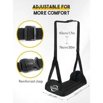 Airplane Foot Rest, Upgraded Anti-Squeeze Foot Hammock for Plane Travel - Relax Your Feet with Better Support, Thickened Foam, Portable Design, and More Comfortable Foot Sling