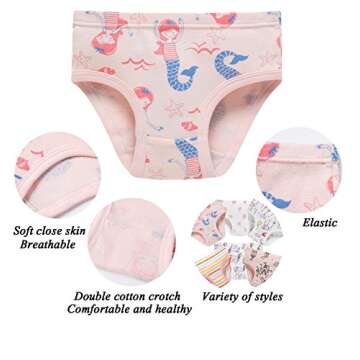 Baby Soft Cotton Panties Little Girls'Briefs Toddler Underwear 2T-3T Mermaid Mixed