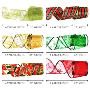 Vibrant Christmas Ribbons Set for Gifts and Crafts