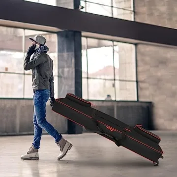 SNIGJAT 88 Key Keyboard Case with Wheels (Interior: 57.2"x18.2"x6.8"), Padded Rolling Piano Case with Adjustable Shoulder Straps and Sturdy Pull Handle, 88 Key Keyboard Gig Bag with 3-Pocket Storage