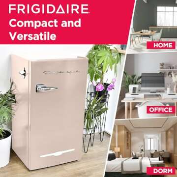 Frigidaire Retro Compact Fridge with Chiller, 3.2 cu ft Countertop Fridge with Built-In Bottle Opene...