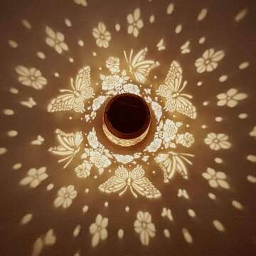 Butterfly Solar Lanterns Outdoor Waterproof Rose Garden Decor Gifts for Women Mom Grandma Hanging So...