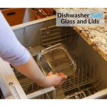 1790 Glass Food Storage Containers with Lids -12 Pack - Glass Meal Prep Containers, Airtight Glass Lunch Boxes, Approved & Leak Proof Heat Resistant Up to 550℉ (24 Total Pieces)