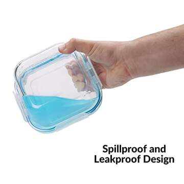 1790 Glass Food Storage Containers with Lids -12 Pack - Glass Meal Prep Containers, Airtight Glass Lunch Boxes, Approved & Leak Proof Heat Resistant Up to 550℉ (24 Total Pieces)