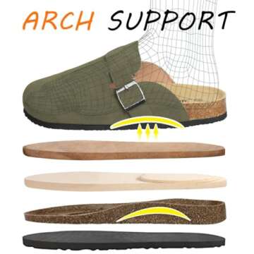 WINSEAD Clogs for Women Men Dupes Unisex Slip-on Potato Shoes Footbed Suede Cork Clogs and Mules Green