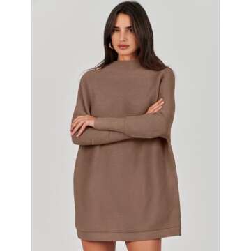 ANRABESS Women Oversized Turtleneck Sweater - Fall Style