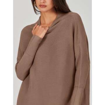ANRABESS Women Oversized Turtleneck Sweater - Fall Style