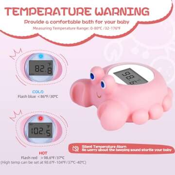 Pircaath Baby Bath Thermometer Baby Safety, Digital Bath Tub Thermometer with Temperature Alarm, Bab...