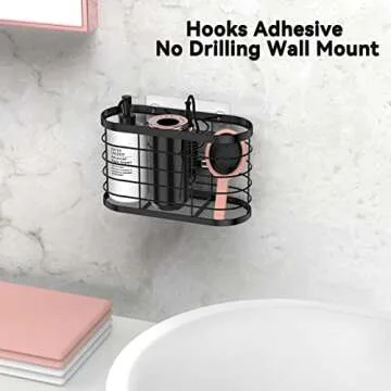 Aolldy Hair Tool Organizer Adjustable Hair Dryer Holder