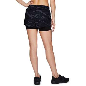 RBX Active Women's Athletic Training Quick Dry Camo Print Workout Running Shorts