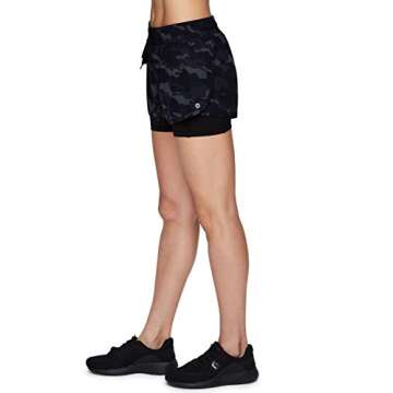 RBX Active Women's Athletic Training Quick Dry Camo Print Workout Running Shorts