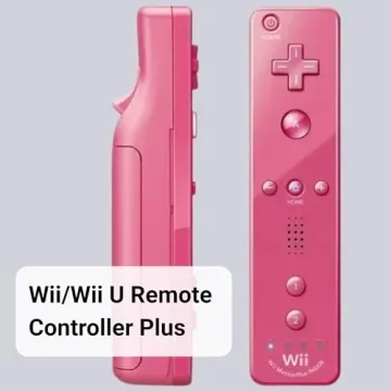 Wii Remote with Motion Plus - Wireless Bluetooth Game Controller - 2 Pack (Renewed) (Pink)