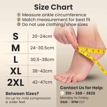 KEMFORD Ankle Compression Sleeve for Pain Relief and Support
