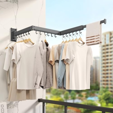 LIENAHU Folding Wall Mounted Drying Rack for Laundry