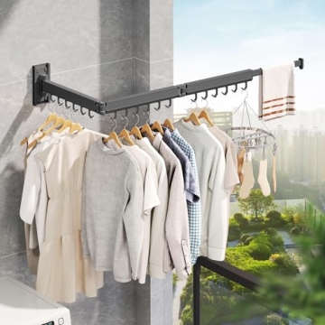 LIENAHU Folding Wall Mounted Drying Rack for Laundry