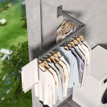 LIENAHU Folding Wall Mounted Drying Rack for Laundry