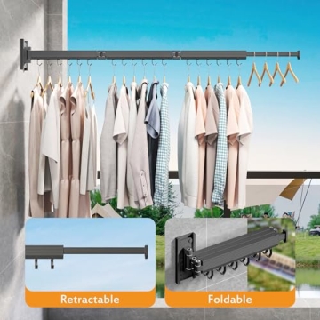 LIENAHU Folding Wall Mounted Drying Rack for Laundry