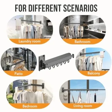 LIENAHU Folding Wall Mounted Drying Rack for Laundry