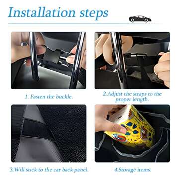 AUCELI Car Trunk Organizer, Backseat Hanging Large Storage with Adjustable Straps, Waterproof Collapsible Cargo Bag with 4 Pockets, Sturdy Space Saver Frees Trunk Floor for SUV, Truck, MPV