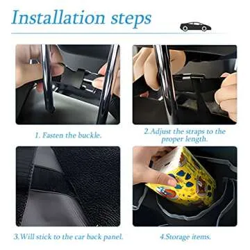 AUCELI Car Trunk Organizer, Backseat Hanging Large Storage with Adjustable Straps, Waterproof Collapsible Cargo Bag with 4 Pockets, Sturdy Space Saver Frees Trunk Floor for SUV, Truck, MPV